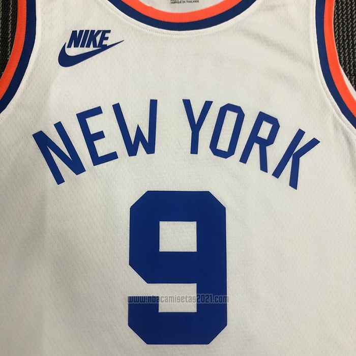 Camiseta New York Knicks RJ Barrett #9 75th Anniversary Blanco